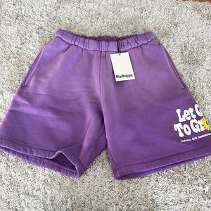 Madhappy Fleece Short: Mental Health Awareness Month Let Go to Grow purple